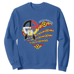 Indigenous Pride Native American Medicine Wheel Sweatshirt TS11 Royal Blue Print Your Wear