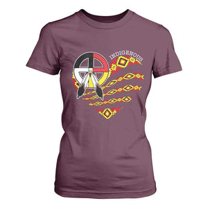 Indigenous Pride Native American Medicine Wheel T Shirt For Women TS11 Maroon Print Your Wear