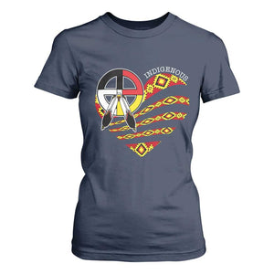 Indigenous Pride Native American Medicine Wheel T Shirt For Women TS11 Navy Print Your Wear