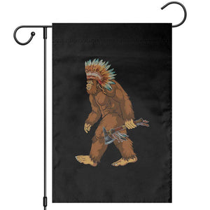 Funny Bigfoot American Indian Native Sasquatch Tomahawk Garden Flag TS11 Black Print Your Wear