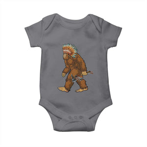 Funny Bigfoot American Indian Native Sasquatch Tomahawk Baby Onesie TS11 Charcoal Print Your Wear