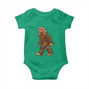 Funny Bigfoot American Indian Native Sasquatch Tomahawk Baby Onesie TS11 Irish Green Print Your Wear