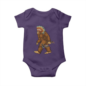 Funny Bigfoot American Indian Native Sasquatch Tomahawk Baby Onesie TS11 Purple Print Your Wear