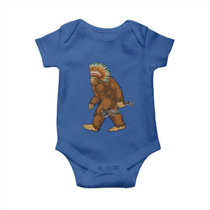 Funny Bigfoot American Indian Native Sasquatch Tomahawk Baby Onesie TS11 Royal Blue Print Your Wear