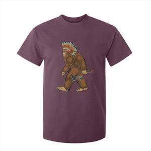 Funny Bigfoot American Indian Native Sasquatch Tomahawk T Shirt For Kid TS11 Maroon Print Your Wear