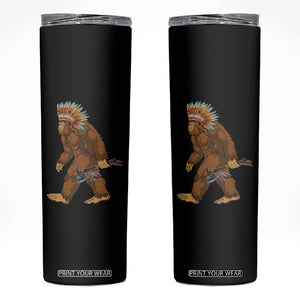 Funny Bigfoot American Indian Native Sasquatch Tomahawk Skinny Tumbler TS11 Black Print Your Wear