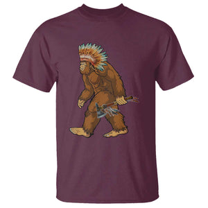 Funny Bigfoot American Indian Native Sasquatch Tomahawk T Shirt TS11 Maroon Print Your Wear