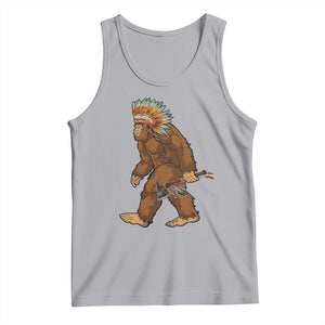 Funny Bigfoot American Indian Native Sasquatch Tomahawk Tank Top TS11 Athletic Heather Print Your Wear
