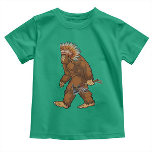Funny Bigfoot American Indian Native Sasquatch Tomahawk Toddler T Shirt TS11 Irish Green Print Your Wear