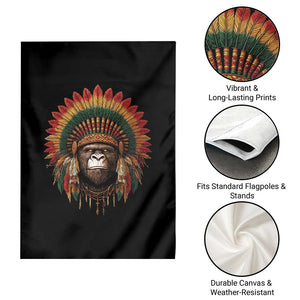 Bigfoot Native American Chief Sasquatch Wearing Headdress Garden Flag TS11 Print Your Wear