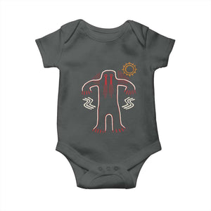 Native American Bigfoot Sasquatch Petroglyph Cave Art Baby Onesie TS11 Dark Heather Print Your Wear