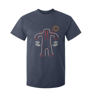 Native American Bigfoot Sasquatch Petroglyph Cave Art T Shirt For Kid TS11 Navy Print Your Wear