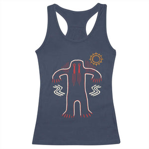 Native American Bigfoot Sasquatch Petroglyph Cave Art Racerback Tank Top TS11 Navy Print Your Wear
