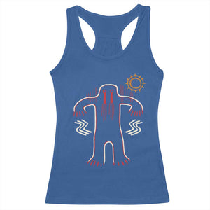 Native American Bigfoot Sasquatch Petroglyph Cave Art Racerback Tank Top TS11 Royal Blue Print Your Wear