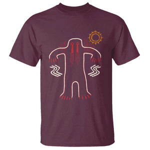 Native American Bigfoot Sasquatch Petroglyph Cave Art T Shirt TS11 Maroon Print Your Wear