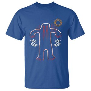 Native American Bigfoot Sasquatch Petroglyph Cave Art T Shirt TS11 Royal Blue Print Your Wear