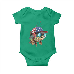 Funny Patriot American Flag Bass Fish Fishing Baby Onesie TS11 Irish Green Print Your Wear