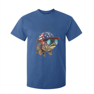 Funny Patriot American Flag Bass Fish Fishing T Shirt For Kid TS11 Royal Blue Print Your Wear