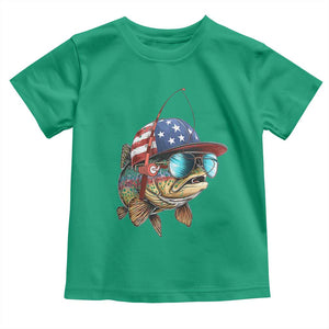Funny Patriot American Flag Bass Fish Fishing Toddler T Shirt TS11 Irish Green Print Your Wear