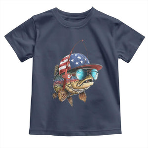 Funny Patriot American Flag Bass Fish Fishing Toddler T Shirt TS11 Navy Print Your Wear