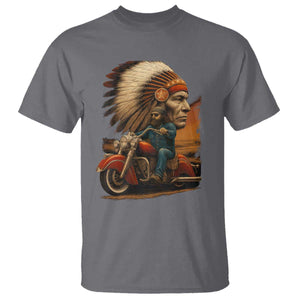 Indian American Rider T Shirt Vintage Native American Motorcycle TS11 Charcoal Print Your Wear