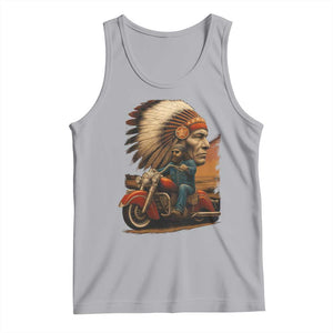 Indian American Rider Tank Top Vintage Native American Motorcycle TS11 Athletic Heather Print Your Wear