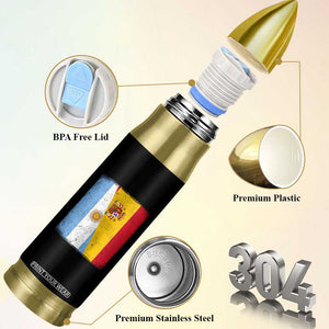 Spain Argentina Half Flag Spanish Argentinian Roots Bullet Tumbler