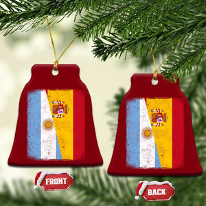 Spain Argentina Half Flag Spanish Argentinian Roots Ceramic Ornament
