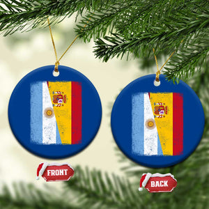 Spain Argentina Half Flag Spanish Argentinian Roots Ceramic Ornament