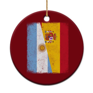 Spain Argentina Half Flag Spanish Argentinian Roots Ceramic Ornament