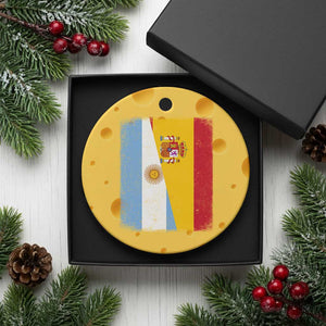 Spain Argentina Half Flag Spanish Argentinian Roots Ceramic Ornament