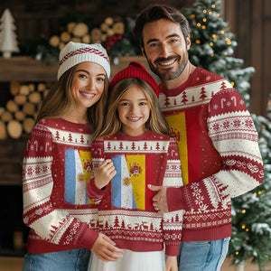 Spain Argentina Half Flag Spanish Argentinian Roots Ugly Christmas Sweater
