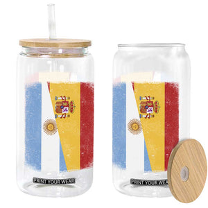 Spain Argentina Half Flag Spanish Argentinian Roots Glass Can