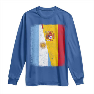 Spain Argentina Half Flag Spanish Argentinian Roots Long Sleeve Shirt