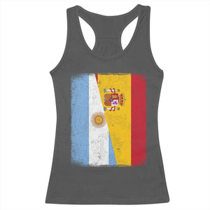 Spain Argentina Half Flag Spanish Argentinian Roots Racerback Tank Top