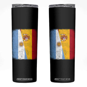 Spain Argentina Half Flag Spanish Argentinian Roots Skinny Tumbler