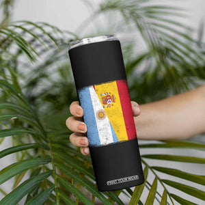 Spain Argentina Half Flag Spanish Argentinian Roots Skinny Tumbler