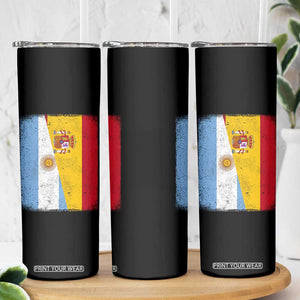 Spain Argentina Half Flag Spanish Argentinian Roots Skinny Tumbler