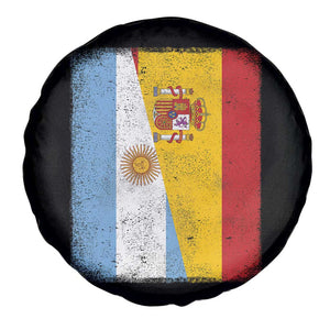 Spain Argentina Half Flag Spanish Argentinian Roots Spare Tire Cover