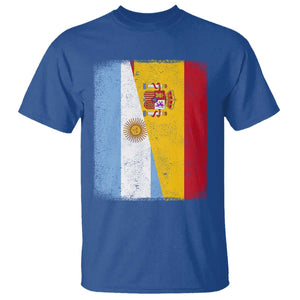 Spain Argentina Half Flag Spanish Argentinian Roots T Shirt