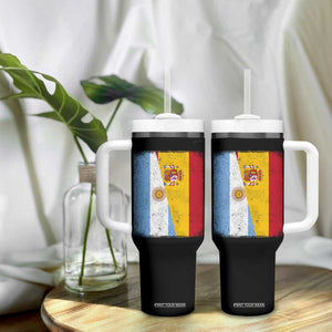 Spain Argentina Half Flag Spanish Argentinian Roots Tumbler With Handle