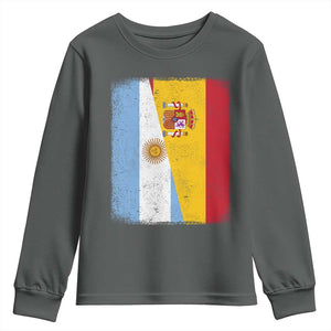 Spain Argentina Half Flag Spanish Argentinian Roots Youth Sweatshirt