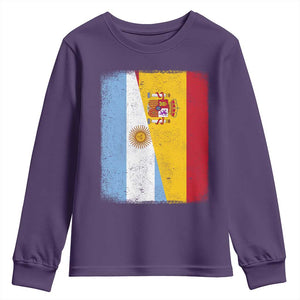 Spain Argentina Half Flag Spanish Argentinian Roots Youth Sweatshirt