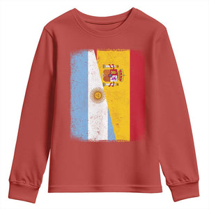 Spain Argentina Half Flag Spanish Argentinian Roots Youth Sweatshirt