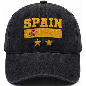 Spain Champions 2026 Second Star Washed Cotton Baseball Cap Espana Coat of Arms