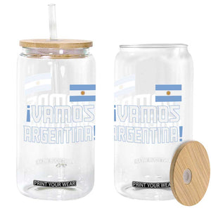 Vamos Argentina Glass Can Sol De May Argentinian Flag National Pride