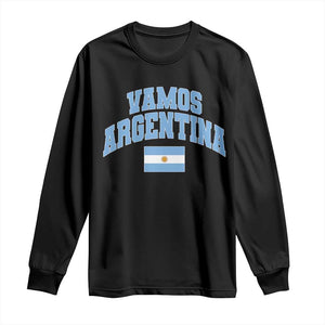 Vamos Argentina Football Throwback Design Long Sleeve Shirt Vintage Argentinian Flag
