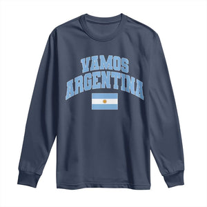 Vamos Argentina Football Throwback Design Long Sleeve Shirt Vintage Argentinian Flag