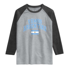 Vamos Argentina Football Throwback Design Raglan Shirt Vintage Argentinian Flag