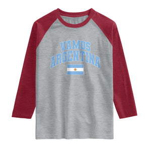 Vamos Argentina Football Throwback Design Raglan Shirt Vintage Argentinian Flag